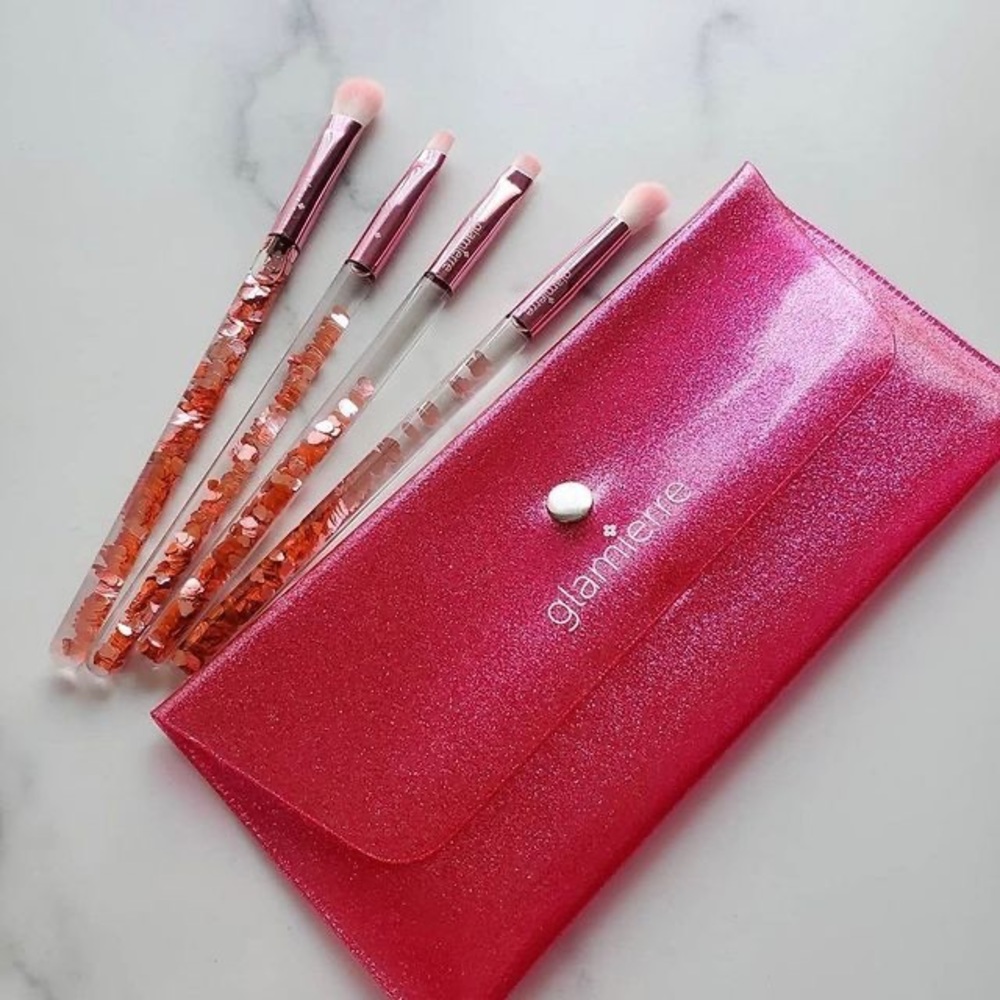 GLAMIERRE Pink Luxe Glitter Eye Brush Collection
